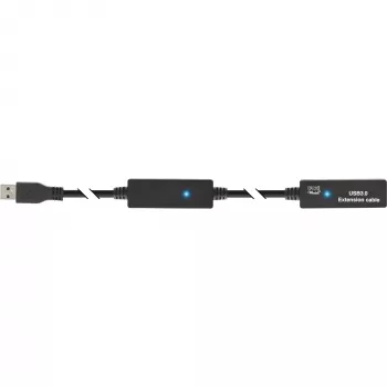 InLine USB3.2 Gen.1 aktyvus retransliatoriaus kabelis A tipo kištukas / lizdas, juodas, 10 m