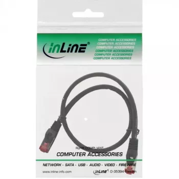 “InLine” komutacinis kabelis S/FTP PiMF Cat.6 250MHz varis be halogenų juodas 0,5 m