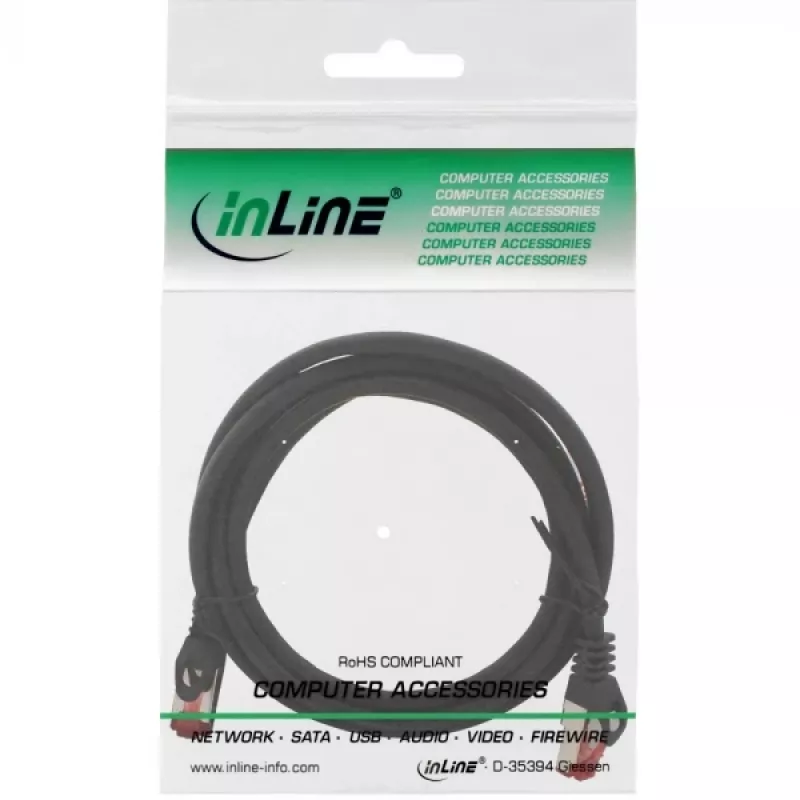 InLine komutacinis kabelis S/FTP PiMF Cat.6 250MHz varis be halogenų juodas 1.5m