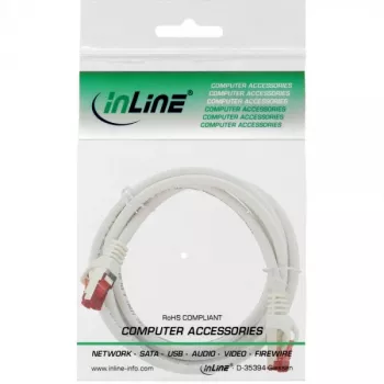 InLine komutacinis kabelis S/FTP PiMF Cat.6 250MHz varinis be halogenų baltas 3m