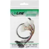 InLine SAS laidas, Mini SAS SFF-8087/4x SAS SFF-8482+maitinimas, SAS HDD prie valdiklio 0,75 m