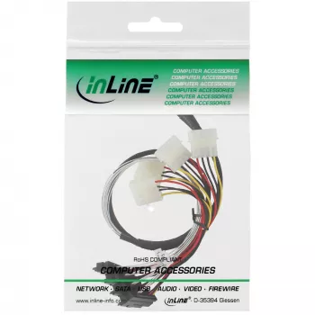 InLine SAS laidas, Mini SAS SFF-8087/4x SAS SFF-8482+maitinimas, SAS HDD prie valdiklio 0,75 m