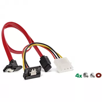 InLine HDD/SSD montavimo rėmelio RINKINYS su SATA ir maitinimo kabeliu, kampuotas, su varžtais