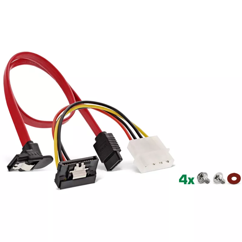 InLine HDD/SSD montavimo rėmelio RINKINYS su SATA ir maitinimo kabeliu, kampuotas, su varžtais