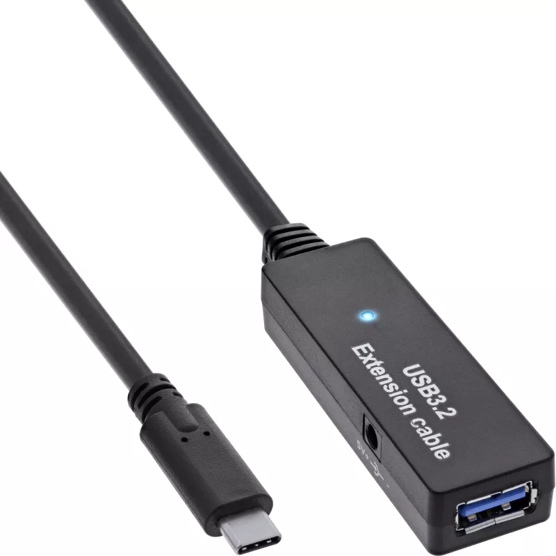 InLine USB 3.2 Gen.1 aktyvusis ilgintuvas, USB-C kištukas į USB-A lizdą, 5 m