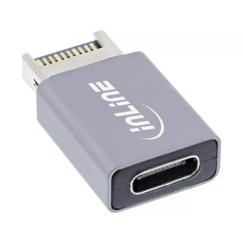 InLine USB 3.2 adapteris, vidinis USB-E priekinio skydelio kištukas į USB-C lizdą