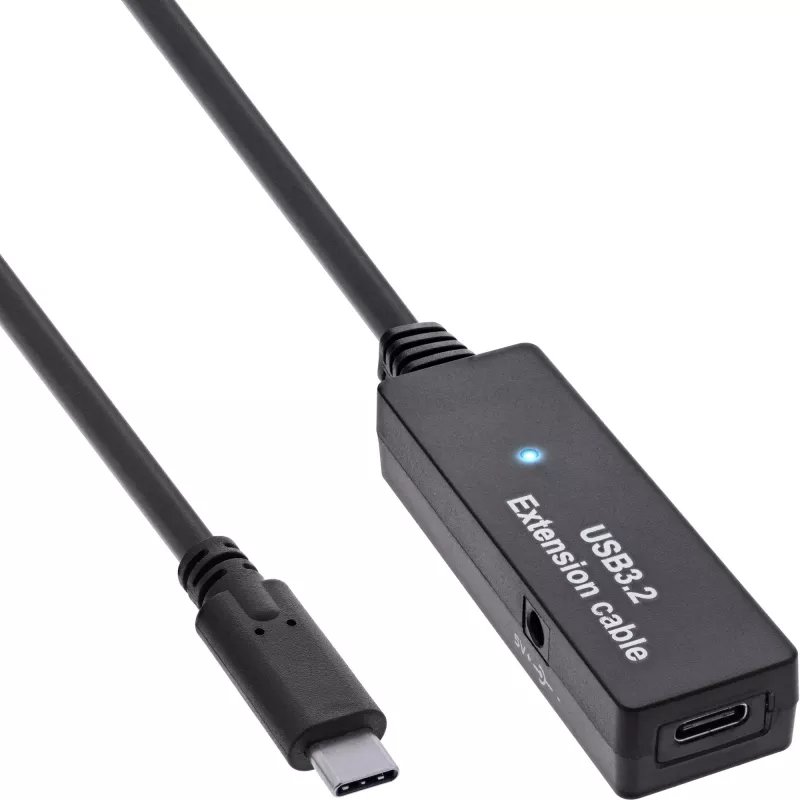 InLine USB 3.2 Gen.1 aktyvus ilgintuvas, USB-C kištukas į USB-C lizdą, 5 m