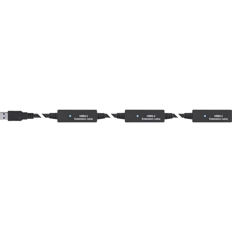 InLine USB 3.2 Gen.1 aktyvusis ilgintuvas, USB-A kištukas į USB-C lizdą, 10 m