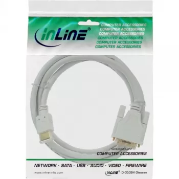 InLine HDMI į DVI laidas, kištukas / 18+1 kištukas, baltas auksinis 3m