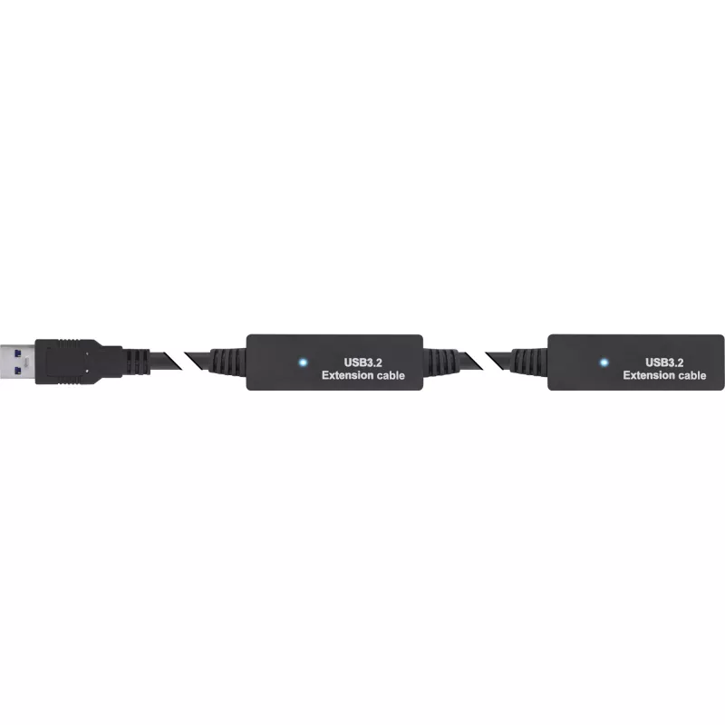 InLine USB 3.2 Gen.1 aktyvus ilginimo laidas, USB-A kištukas į USB-C lizdą, 15 m