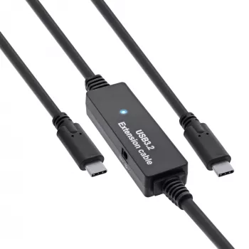 InLine USB 3.2 Gen.1 aktyvusis laidas, USB-C kištukas į USB-C kištuką, 10m