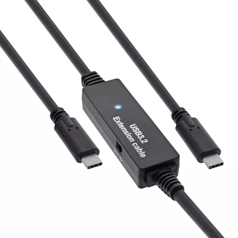 InLine USB 3.2 Gen.1 aktyvusis laidas, USB-C kištukas į USB-C kištuką, 10m
