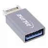 InLine USB 3.2 adapteris, vidinis USB-E priekinio skydelio kištukas į USB-A lizdą