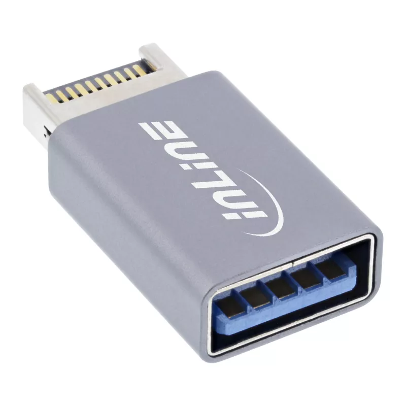 InLine USB 3.2 adapteris, vidinis USB-E priekinio skydelio kištukas į USB-A lizdą