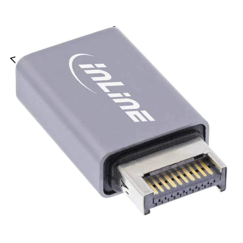 InLine USB 3.2 adapteris, vidinis USB-E priekinio skydelio kištukas į USB-A lizdą