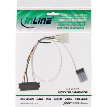 InLine SAS laidas Mini SAS SFF-8087 į 1x SAS SFF-8482 + maitinimas 0,75 m