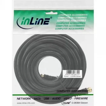 SAT laidas Premium InLine 69315P 15 m 2x ekranuotas 2x F-kištukas juodas