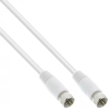 InLine SAT kabelis 2x ekranuotas itin mažų nuostolių 2x F-kištukas >75 dB baltas 7 m