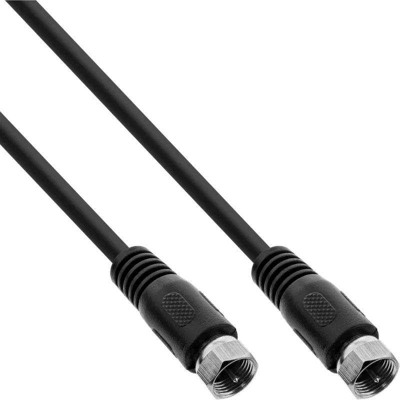 InLine SAT laidas 2x ekranuotas itin mažais nuostoliais 2x F-lizdas >75dB juodas 5m