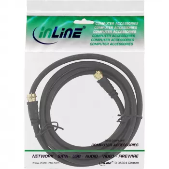 SAT laidas Premium InLine 69303P 2x ekranuotas 2x F-jungtis 3 m juodas