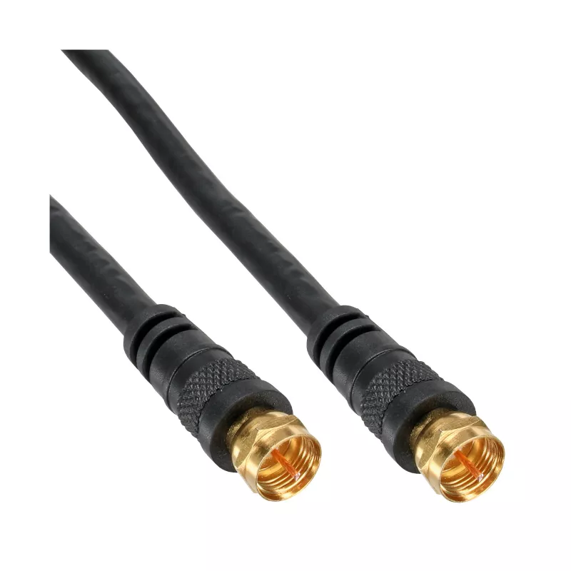 InLine SAT kabelis Premium 2x ekranuotas 2x F-kištukas >85dB juodas 1m