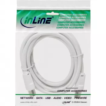 InLine antenos kabelis 2x ekranuotas itin mažų nuostolių >75dB baltas 10m