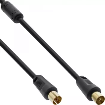InLine antenos kabelis 2x ekranuotas >85 dB juodas 5 m