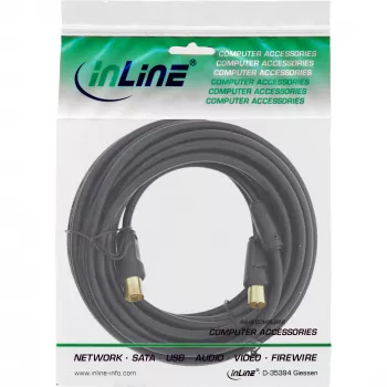 InLine antenos kabelis 2x ekranuotas >85 dB juodas 1 m