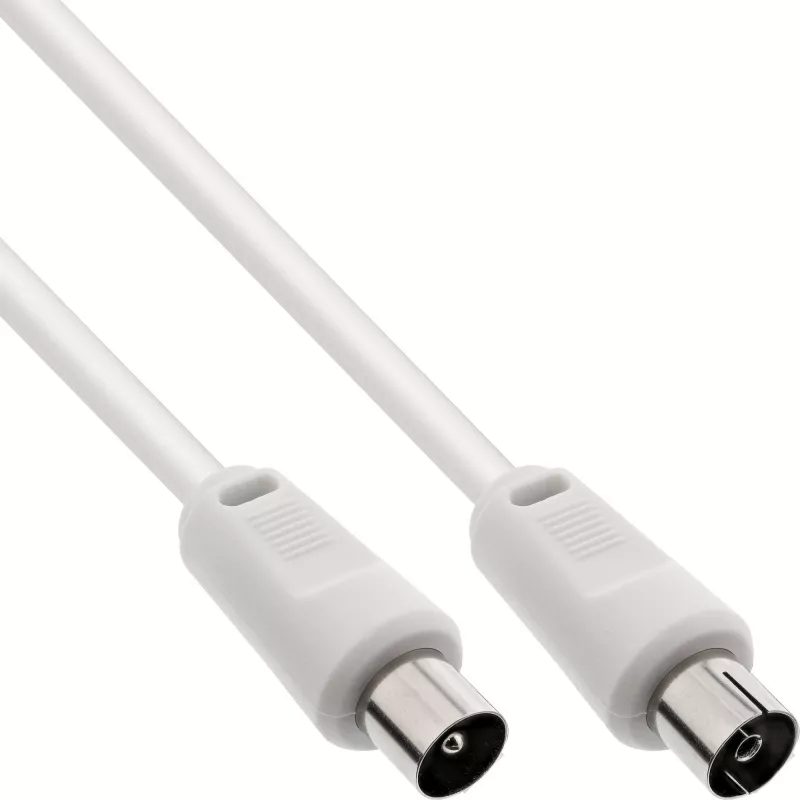InLine antenos kabelis 2x ekranuotas itin mažų nuostolių >75 dB baltas 1 m