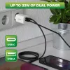 InLine USB maitinimo šaltinis, įkroviklis, USB-A + USB Type-C, 33 W, PD + QC