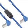 InLine komutacinis kabelis, dvi pusės žemyn kampuotos, S/FTP (PiMf), Cat.6, PVC, mėlynas, 1,6 m