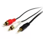 StarTech.com 3 pėdų stereo garso laidas - 3,5 mm kištukas į 2x RCA kištukai