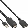 InLine HDMI V į DisplayPort J keitiklio laidas, 4K, juodas/auksinis, 0,3 m
