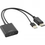 InLine HDMI F į DisplayPort M keitiklio laidas, 4K, juodas/auksinis, 0,3 m