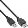 USB 2.0 ilginimo laidas Type A kištukas/patele InLine 34603B juodas 3m