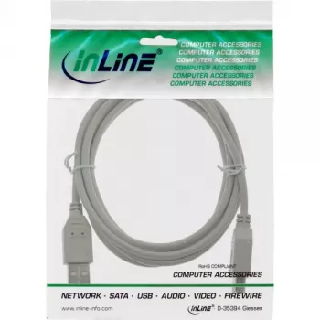 USB 2.0 prailginimo laidas, A tipo kištukas / lizdas, InLine 34633, smėlio spalvos, 0,3 m