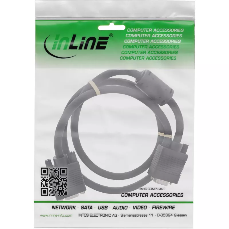 InLine S-VGA prailginimo kabelis 15HD tėvas / patelė juodas 0,5 m