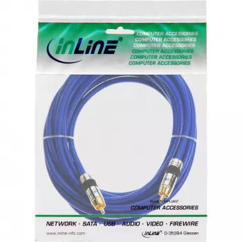 InLine Premium RCA garso kabelis 1x RCA kištukas / kištukas, paauksuotas, 5 m