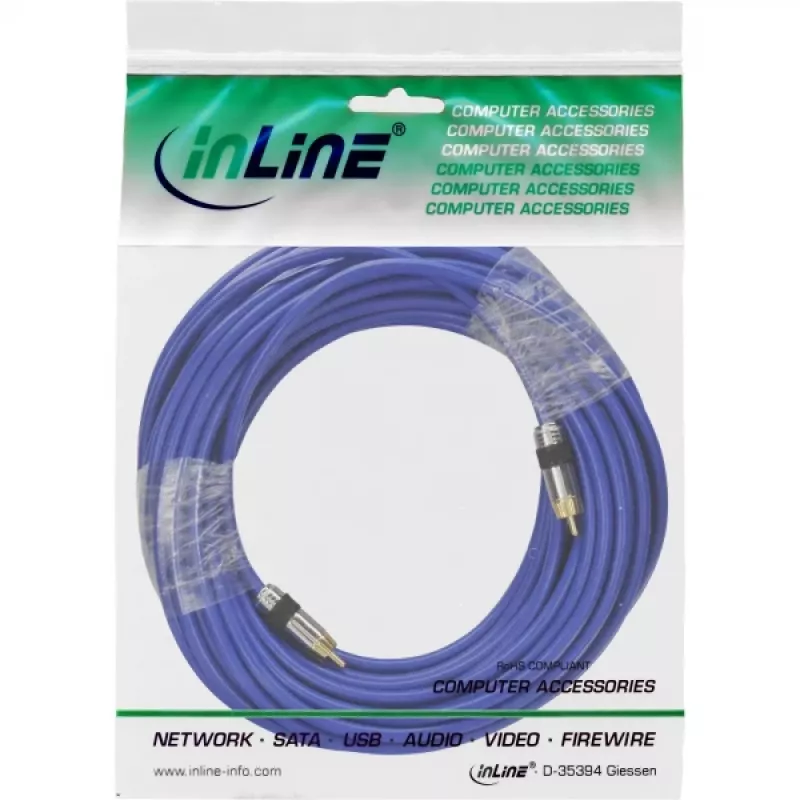 InLine Premium RCA garso laidas 1x RCA kištukas / kištukas paauksuotais kontaktais 10 m