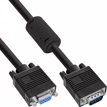 InLine S-VGA ilginamasis laidas 15 HD kištukas / lizdas juodas 5 m