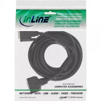 InLine DVI-D laidas 24+1 M/F, dual link, 2 ferito šerdys, 2 m
