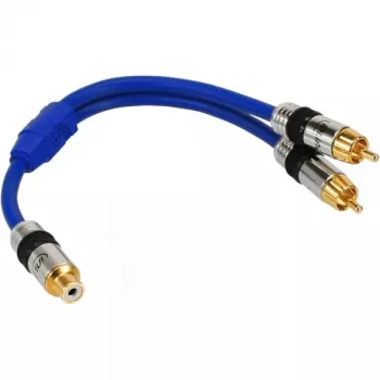 InLine RCA Y laidas Premium 1x RCA lizdas / 2x RCA kištukai, paauksuoti, 0,25 m