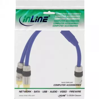 InLine RCA Y laidas Premium 1x RCA lizdas / 2x RCA kištukai, paauksuoti, 0,25 m