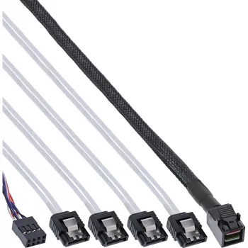 InLine Mini SAS HD laidas SFF-8643 į 4x SATA + Sideband 0,5 m