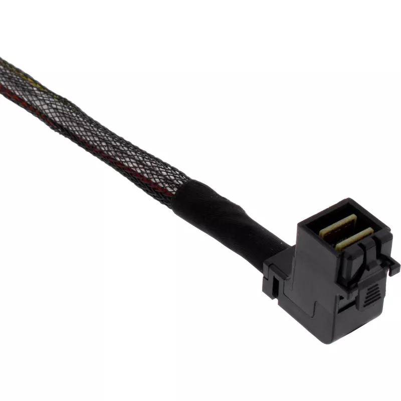 InLine Mini SAS HD laidas, SFF-8643 kampinis į 4x SFF-8482 + maitinimas, 1 m