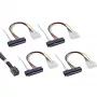 InLine Mini SAS HD kabelis SFF-8643 į 4x SFF-8482 + maitinimas 1 m