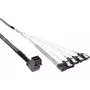 InLine Mini SAS HD laidas SFF-8643 kampuotas į 4x SATA + šoninė juosta 0,5 m