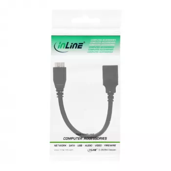 „InLine“ USB 3.0 OTG adapterio laidas, Micro B kištukas į USB Type A patelę, 0,15 m
