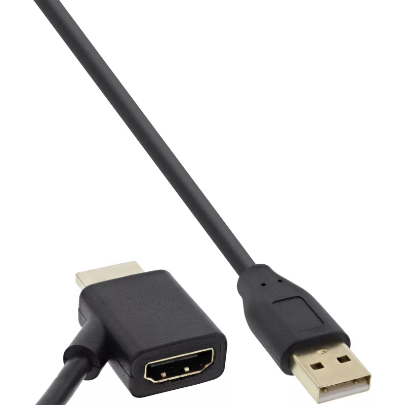 InLine HDMI adapteris V / K su USB-A maitinimo injektoriumi 0,5 m