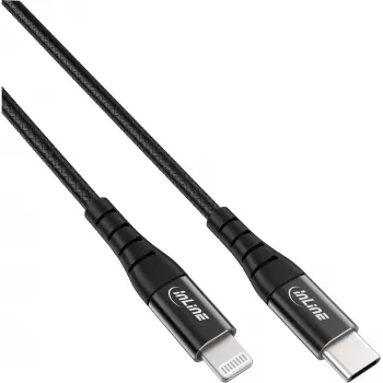 InLine USB-C Lightning laidas, skirtas iPad, iPhone, iPod, juodas/aliuminis, 1 m MFi